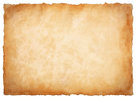 old parchment paper sheet vintage aged or texture isolated on white background photo