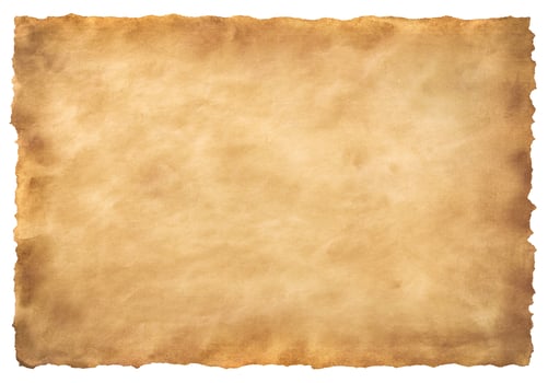 old parchment paper sheet vintage aged or texture isolated on white background photo