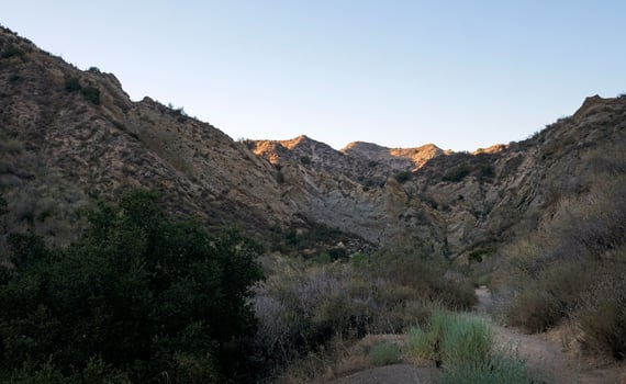 Landscape of the Ed Davis Park at Towsley Canyon - California, USA - during sunset photo