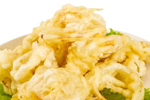 golden deep fried onion rings photo