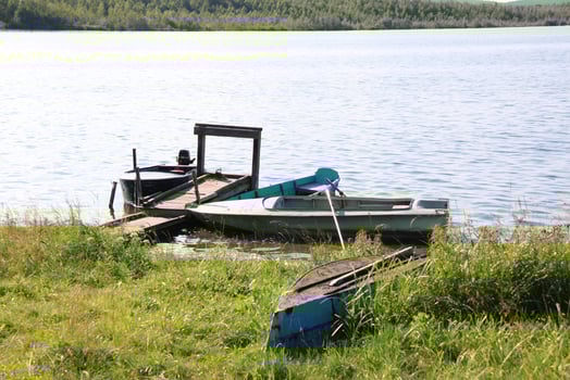 Summer landscape. Ural mountains river photo