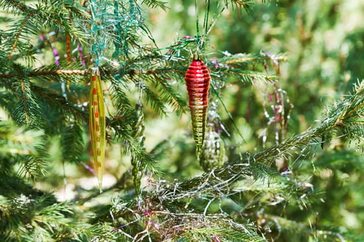 glass icicles christmas decoration photo