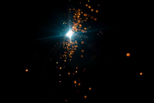 Metal welding. Welder's job. Steel processing. Creation of seam from metal. High fever. photo