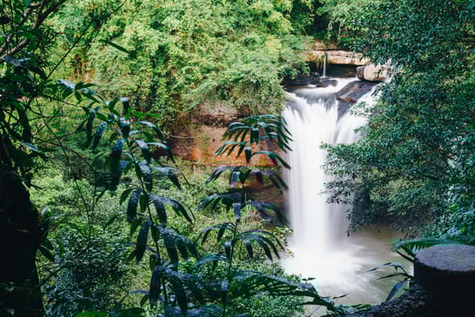 Haew Suwat Waterfall at Khao Yai National Park in Thailand photo