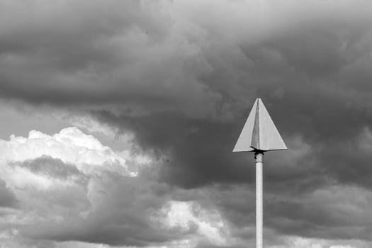 ship sign with storm clouds and lightning photo