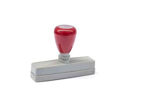 Handle rubber stamp isolated on white background. photo