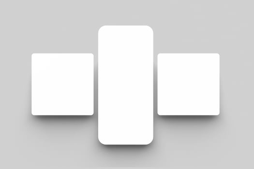Smartphone app interface and social post presentation mockup photo