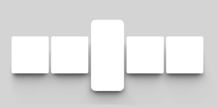 Smartphone app interface and social post presentation mockup photo