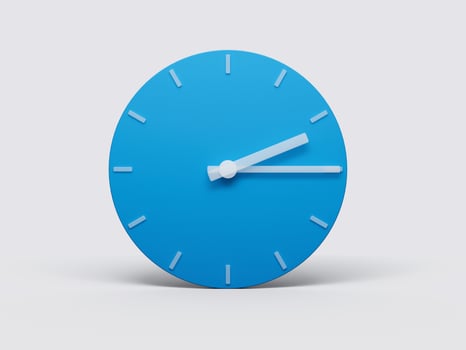 Minimal Clock time 2 15 o'clock or Two fifteen on light pastel background 3d illustration photo