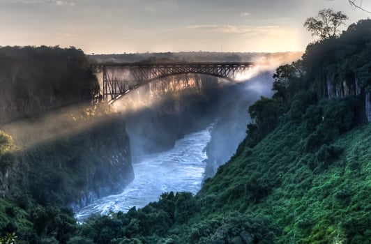 Victoria Falls at the border of Zambia and Zimbabwe photo