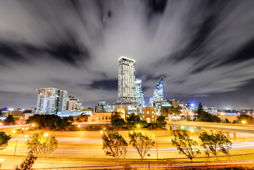 The Perth Skyline from Parliament House at Dusk photo