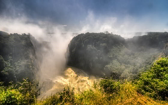Victoria Falls at the border of Zimbabwe and Zambia photo
