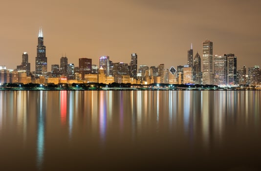 Chicago Skyline at Night photo