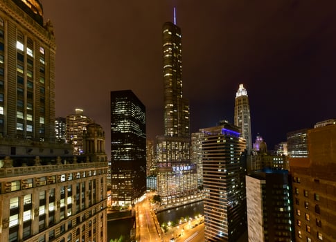 Chicago Skyline at night photo
