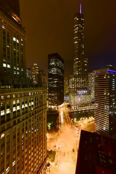 Chicago Skyline at night photo