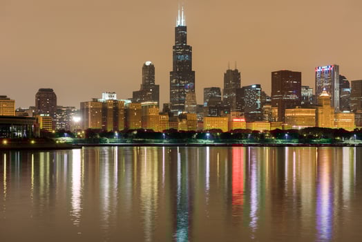 Chicago Skyline at Night photo