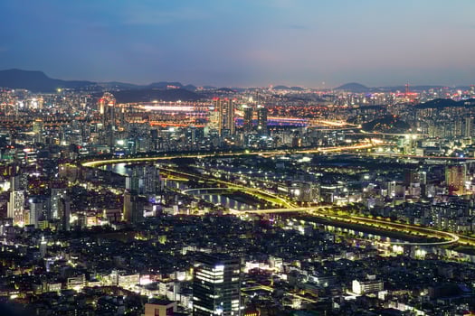 the night view of the city photo