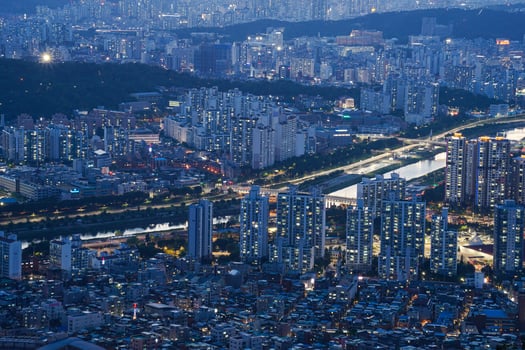 the night view of the city photo