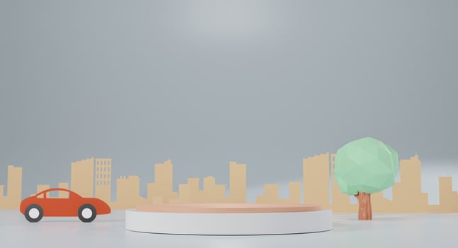 City podium 3d render photo