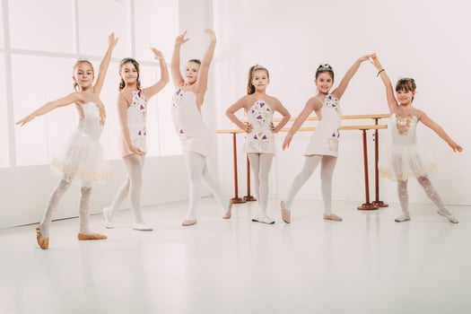 Little Girls Practicing Ballet photo