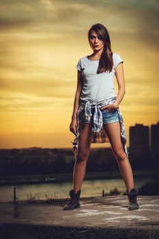 Standing In The Sunset photo