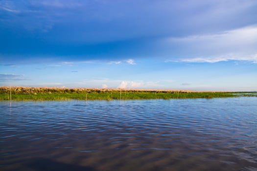 Beautiful landscape view of Padma river in Bangladesh photo
