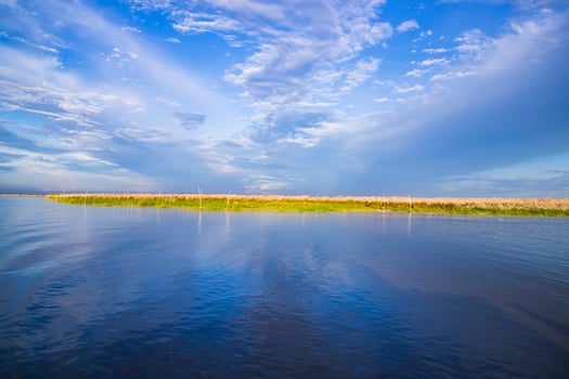 Beautiful landscape view of Padma river in Bangladesh photo