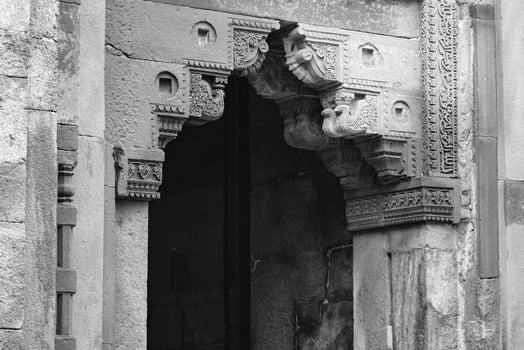 Mughal Architecture inside Lodhi Gardens, Delhi, India, Beautiful Architecture Inside the The Three-domed mosque in Lodhi Garden is said to be the Friday mosque for Friday prayer, Lodhi Garden Tomb photo