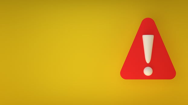 A red and white warning sign on a yellow background photo
