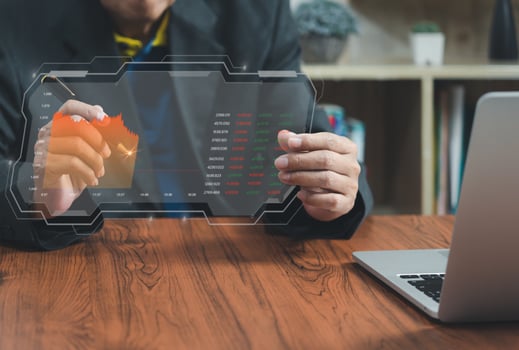 Economy analysis financial banking money man trading stock market exchange forex investment finance graph business chart technology growth report. photo