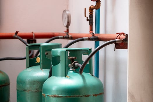 Many of the gas tanks are used in various hotel businesses. photo