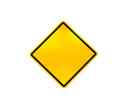 Blank yellow road warning sign photo