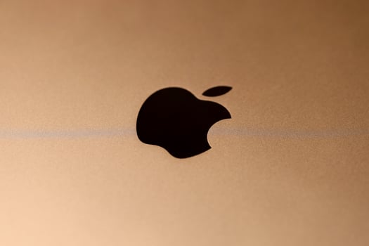 KHARKIV, UKRAINE - JANUARY 27, 2021 Brand new Apple iPad golden body surface with company logo. Apple Inc. is an American technology company photo