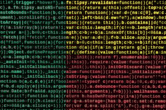 Benin flag  is depicted on the screen with the program code. The concept of modern technology and site development photo