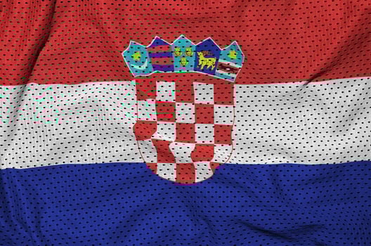 Croatia flag printed on a polyester nylon sportswear mesh fabric photo