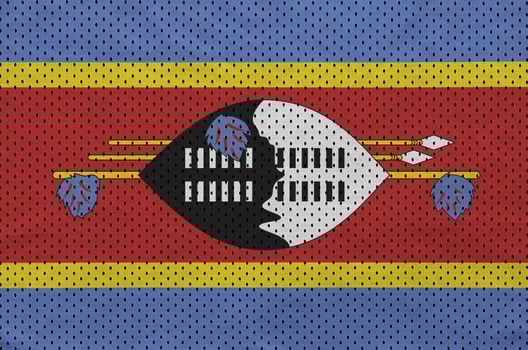 Swaziland flag printed on a polyester nylon sportswear mesh fabr photo