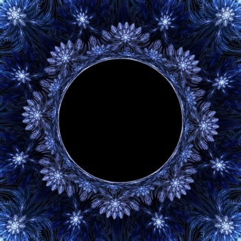 Ball garland Christmas winter on a black background. Ice ball in frost covered with a frosty pattern. 3d illustration photo