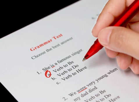 grammar test sheet photo