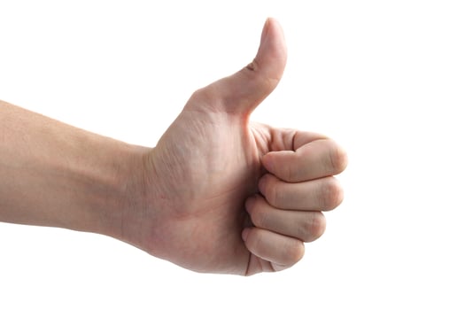 male hands showing thumbs photo