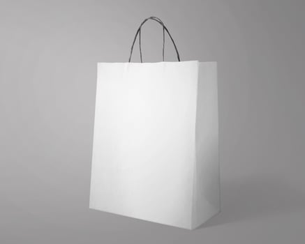 standing paper bag mockup design photo