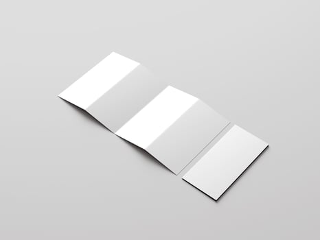 opened and cover 4 fold brochure mockup photo