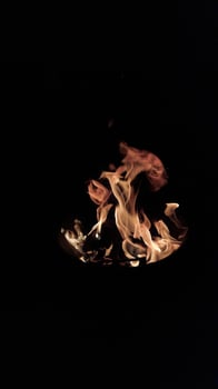 Burning fire on black background and portrait mode 06 photo