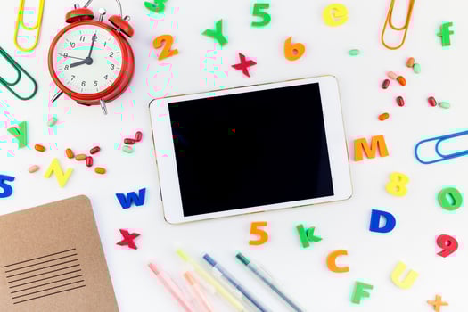 Back to school concept with office supplies photo