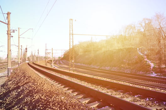 Winter railroad landscape photo