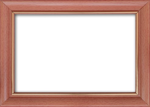 Empty picture frame with a free place inside, isolated on white photo