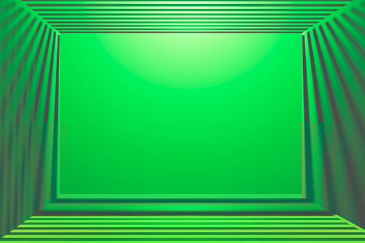 green striped tunnel with copy space 3d render photo