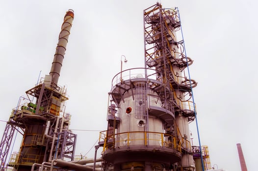 Installation for primary oil refining. Oil and gas refinery.  Chemical plant. photo