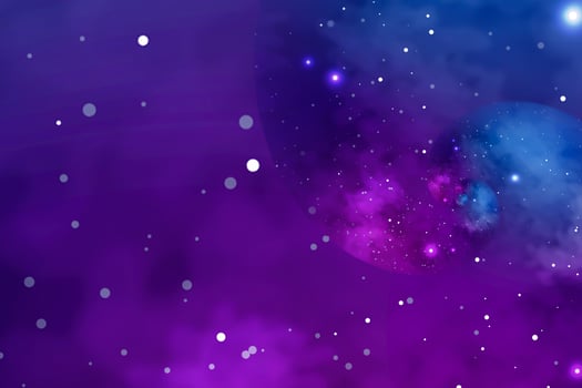 Deep outer space background with stars and nebula in blue, and purple photo