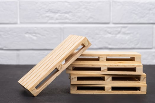 empty wooden pallets on white background. photo