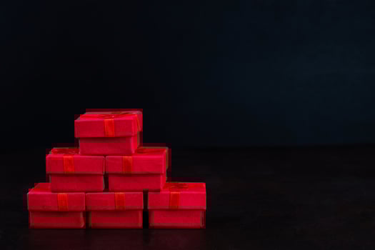 The concept of a gift for a holiday photo